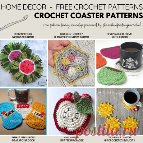 Crochet Coaster Patterns - Free Pattern Friday This Free Pattern Friday Pattern Collection includes free crochet coaster patterns you can use around the house, in your car and outside!