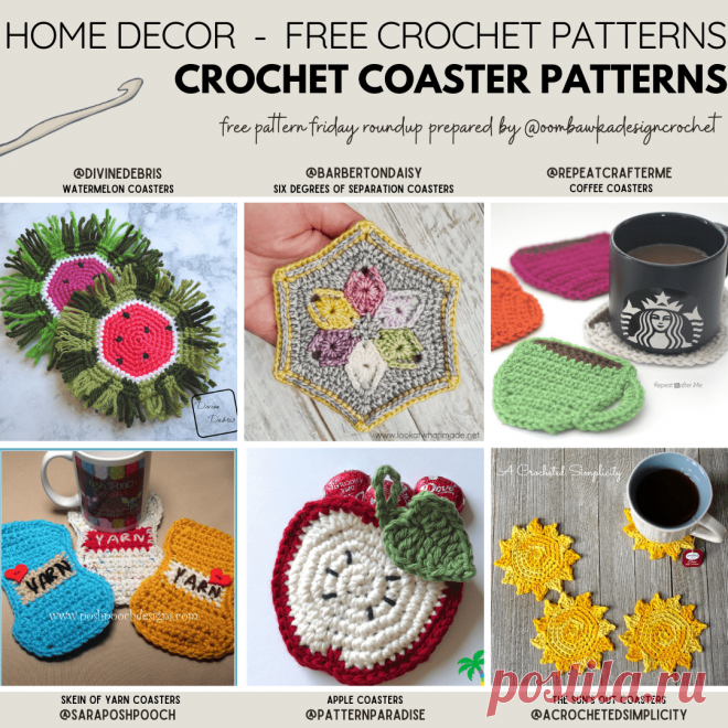 Crochet Coaster Patterns - Free Pattern Friday This Free Pattern Friday Pattern Collection includes free crochet coaster patterns you can use around the house, in your car and outside!