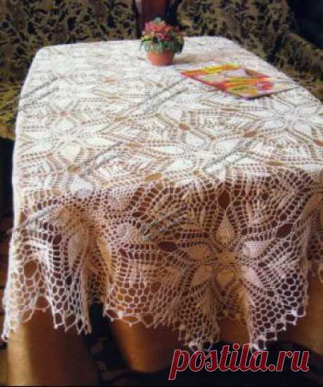 Вязаные крючком скатерти. Схемы вязания. Прямоугольные, овальные и круглые скатерти крючком. - страница 6