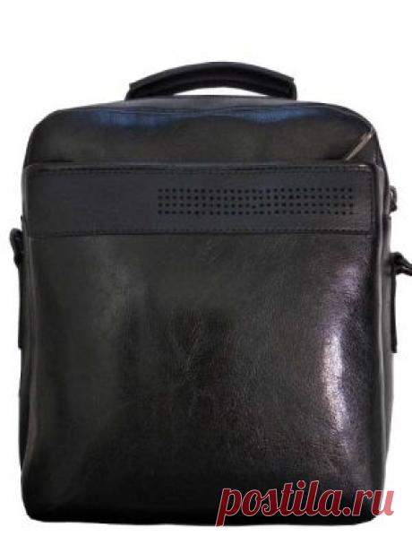Сумка мужская Э3 на плечо черная экокожа в интернет-магазине Ollbag.ru