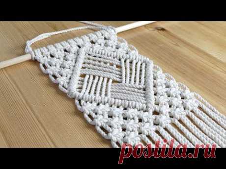DIY Easy Macramé Diamond Pattern Wall Hanging Tutorial