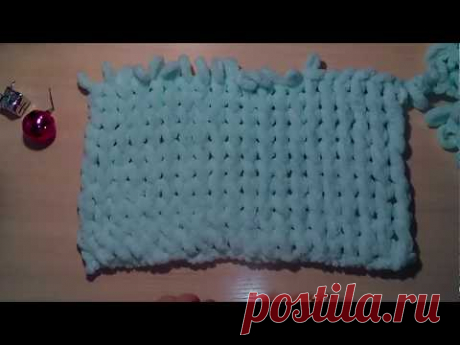 Узор из скрещенных петель для пряжи Puffy Alize. Вяжем руками.