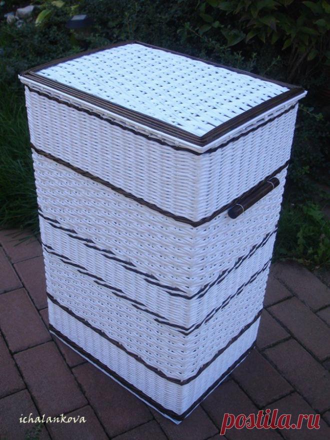 Koš na prádlo od Iva Chalánková - Bytové doplňky z papíru - Česká tvorba