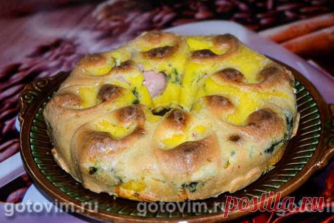 Заливной пирог с сосисками и сыром. Рецепт с фото / Готовим.РУ