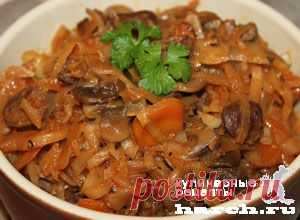 Капуста, тушеная с куриными сердечками и грибами | Харч.ру - рецепты для любителей вкусно поесть