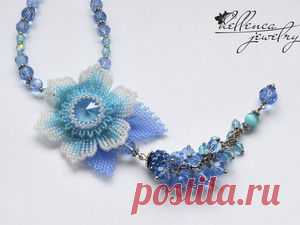 Создаем колье с цветком «Summer Blue» - Ярмарка Мастеров - ручная работа, handmade