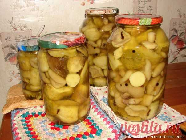 Вкусный рецепт маринованных грибов, опят, маслят и шампиньонов.