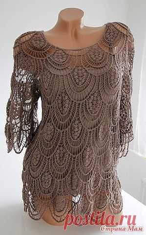 Туника пляжная связанная крючком.
