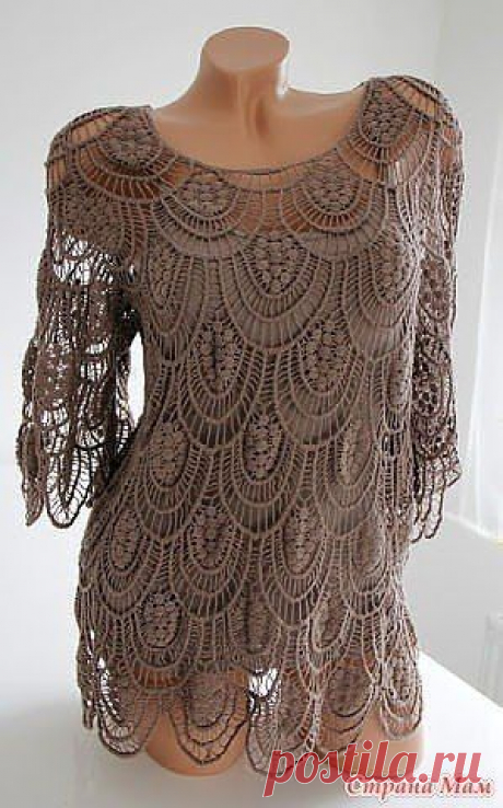 Туника пляжная связанная крючком.