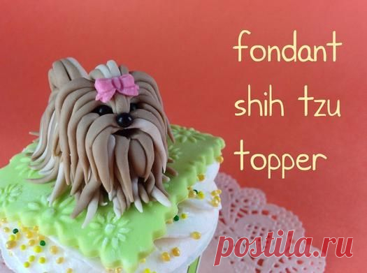 УКРАШАЕМ ТОРТ, СОБАЧКА ИЗ САХАРНОЙ МАСТИКИ.