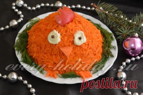 Салат в виде Петуха на Новый год 2017