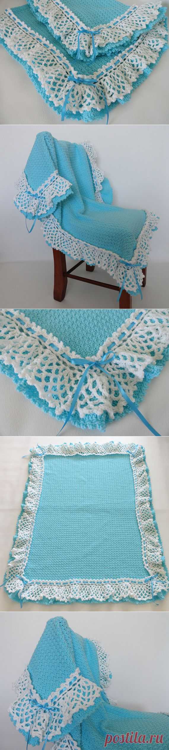 Crochet Baby Afghan Blanket Lacy Ruffle от KnitKnacksCreations