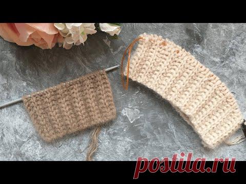 Супер классная двусторонняя резинка спицами для шапок, кардиганов, свитеров.knittingpatterns