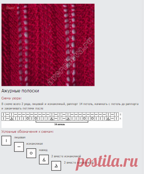 узор 64 |  каталог вязаных спицами узоров