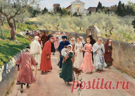 Любовь глядит и торжествует... Итальянский художник Raffaello Sorbi (1844 - 1931)
