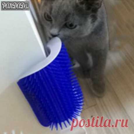 Товары для животных для кошек кисти угол кошка массаж Самостоятельная грумера Расческа с котенок кошка трется лицо щекотки гребень купить на AliExpress