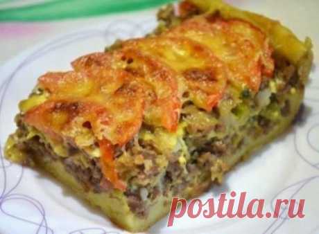 ОТКРЫТЫЙ МЯСНОЙ ПИРОГ ИЗ КАРТОФЕЛЬНОГО ТЕСТА - ПРЕКРАСНЫЙ ВАРИАНТ ВКУСНОЙ ВЫПЕЧКИ.