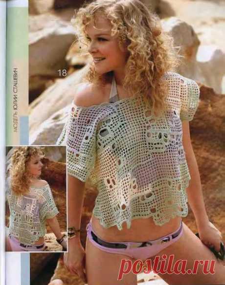 Irish crochet &amp;: FILET CROCHET BLOUSE ... ФИЛЕЙНАЯ БЛУЗА