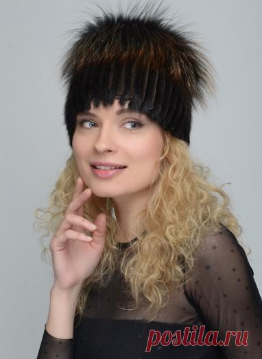 Женской головной убор Кубанка из ондатры 05 Барбара коричневого цвета за 3200 руб.