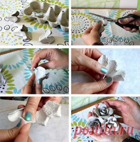 HOME DZINE Craft Ideas | Recycle egg cartons into beautiful flowers