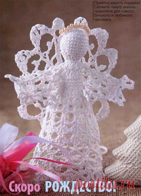 Рождественский ангелочек крючком. Описание и схемы