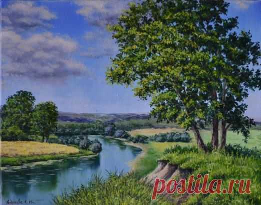 Холст, масло, 40х50, "Лето"