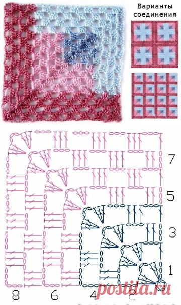 Как вязать квадрат от угл