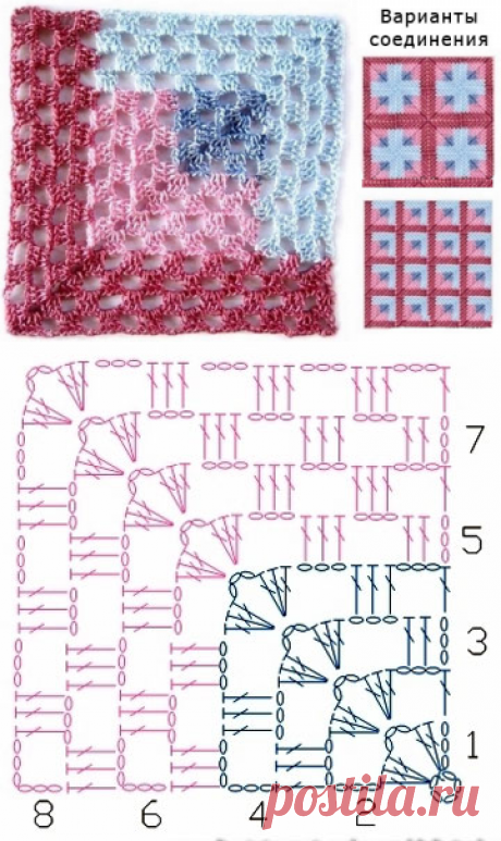 Как вязать квадрат от угл