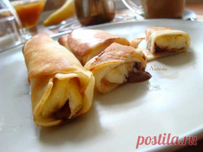 Блины с бананом и шоколадом - Простые рецепты Овкусе.ру