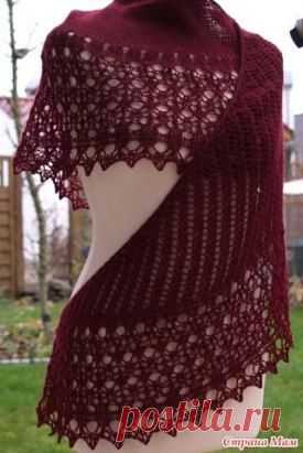 Ажурная шаль спицами.Схема, описание
http://handmade-24.ru/azhurnaya-shal-spitsami/
