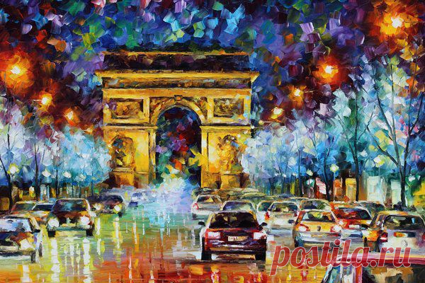 deviantART Shop Framed Wall Art Prints & Canvas | Traditional Art | Paintings | Paris Flight- Leonid Afremov by artist =Leonidafremov