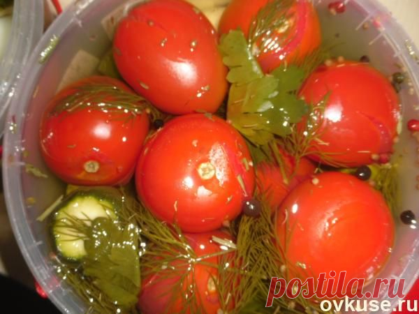 "Быстрые" помидорки с огурчиками - Простые рецепты Овкусе.ру