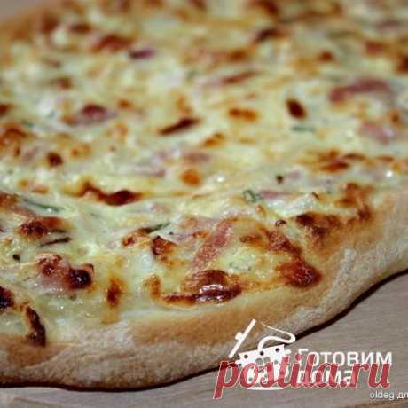 Фламмкухен из Эльзасса - пирог с луком, беконом и сыром - пошаговый рецепт с фото на Готовим дома