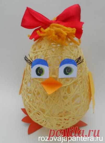 Поделка из ниток и шарика «Цыпленок»