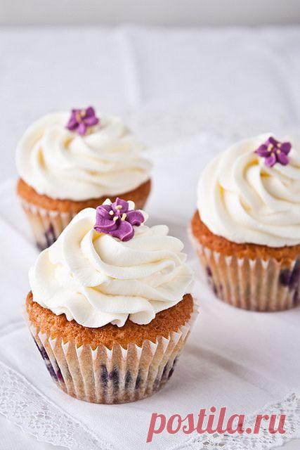 My recipe book - Черничные капкейки и Сахарные украшения своими руками