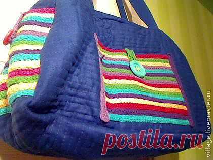 Сумка для фитнеса "Радуга" - синий,рисунок,сумка женская,сумка с аппликацией