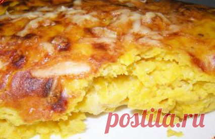Тыквенная запеканка с творогом и яблоками