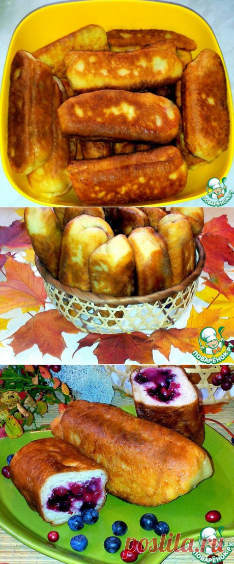 Жареные пирожки с черникой и брусникой
