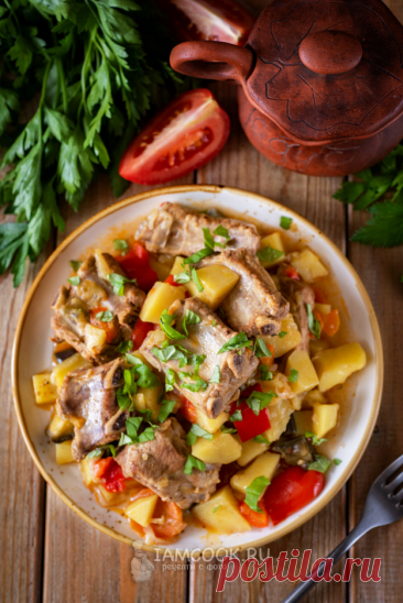 Свиные рёбрышки с овощами