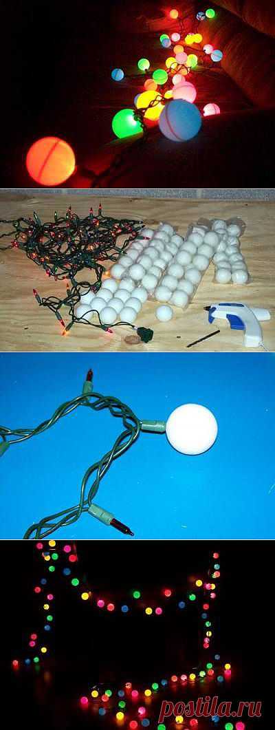Новогодняя гирлянда из теннисных шариков своими руками - ideidetsploshad.info