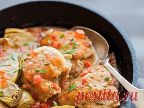 Мои любимые рецепты: Курица, тушёная с артишоками