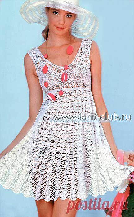 Белое ажурное платье