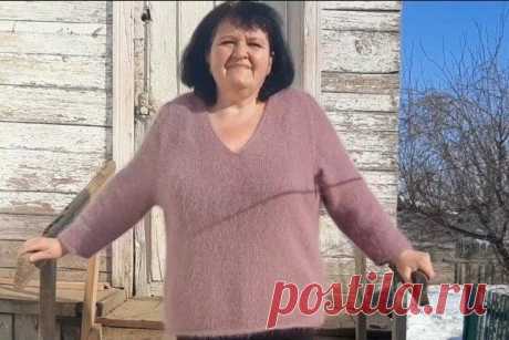 Джемпер  Описание джемпера, связанного регланом-погон, 68 размера.