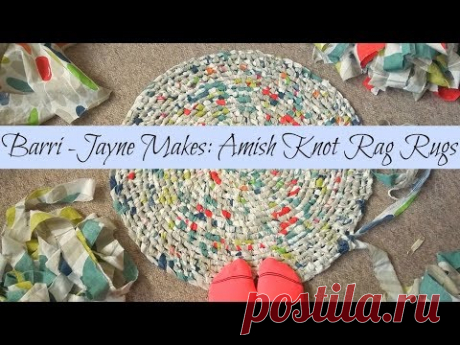 How to make a round Amish knot (toothbrush) rag rug - tutorial - YouTube