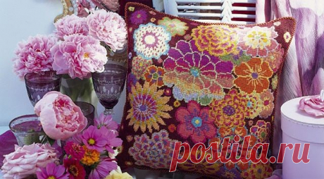 Подушки и пледы. Подборка. Patchwork от Kaffe Fassett