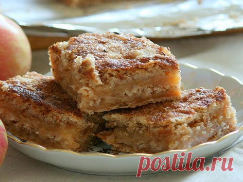 Сочный сыпучий пирог с яблочной начинкой - Счастливый формат
