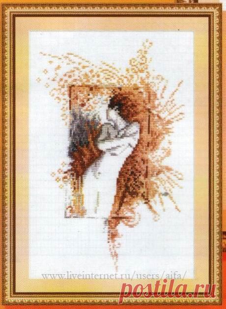 Вышивка крестом, схемы Панно 2сс Адам и Ева