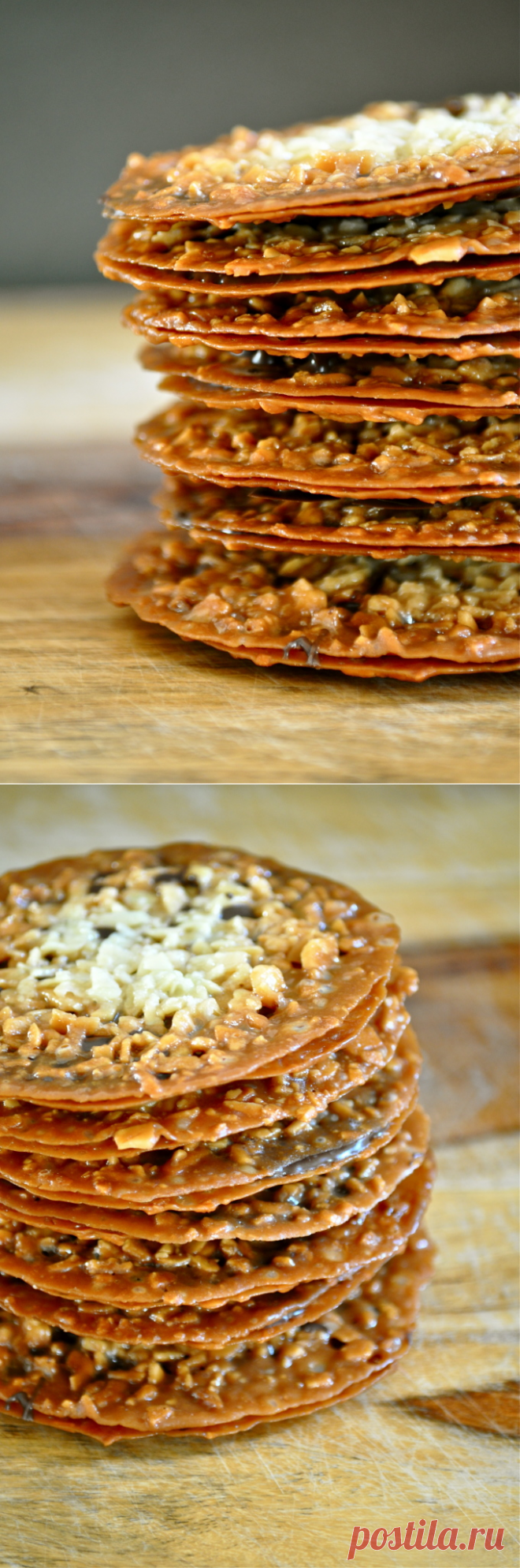 Dark Chocolate Almond Florentine Cookies