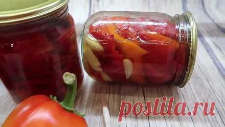 Перец жареный с чесноком на зиму! Очень вкусно и ароматно!