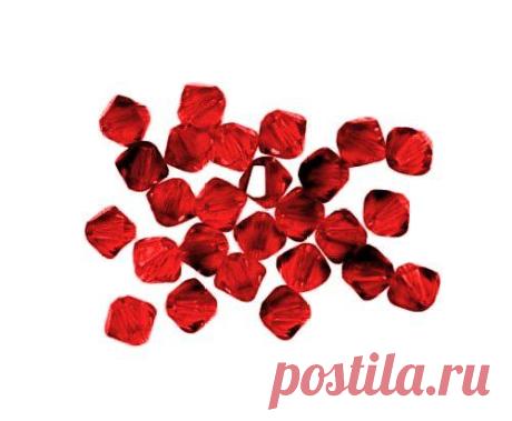 Бусины стеклянные "Swarovski", цвет: siam, 4 мм, 50 штук